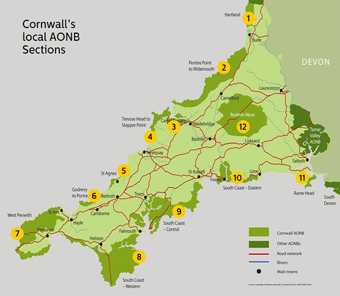 North Cornwall England Map