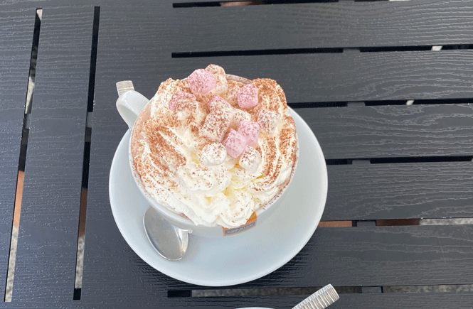 Hot chocolate from The Courtyard Restaurant