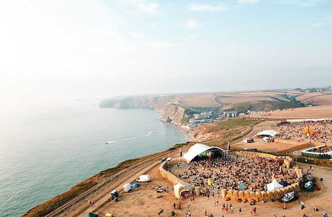 Huge stages and crowds on the cliffs in Newquay for Boardmasters