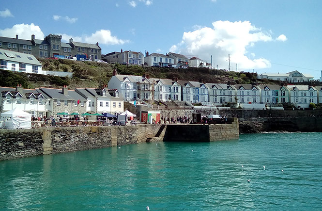 The busy harbour during the Porthleven Food Festival