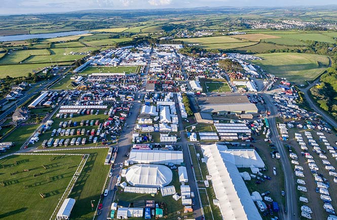 A bird's eye view of the Royal Cornwall Showground