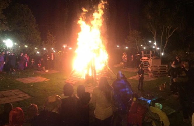 The annual bonfire at The Badger Inn in Lelant