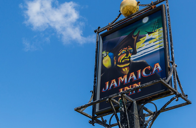 The famous pirate Jamaica Inn sign