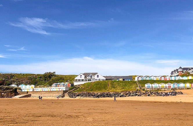 Looking up Summerleaze beach at Life's a Beach café, one of the best places to eat in Bude
