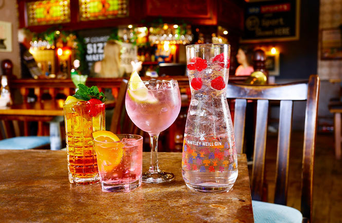 A selection of cocktails on offer at The Quayside Inn in Falmouth