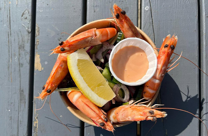 A tempting shellfish dish at Dan Dan The Lobster Man in Porthleven