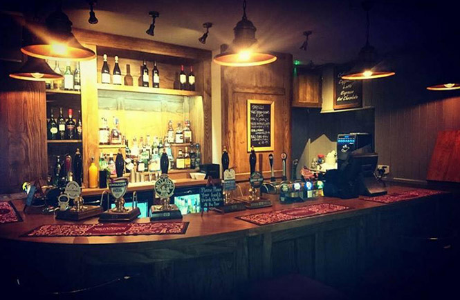 The cosy bar at The Golden Lion