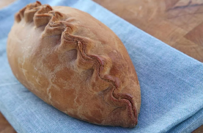 A top crimped Cornish pasty by Pengenna Pasties 