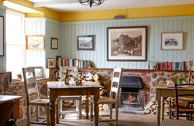 The cosy dining area at The Gurnards Head in Zennor