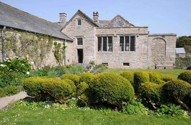 The historic house at Godolphin Estate where bluebells flourish in the spring