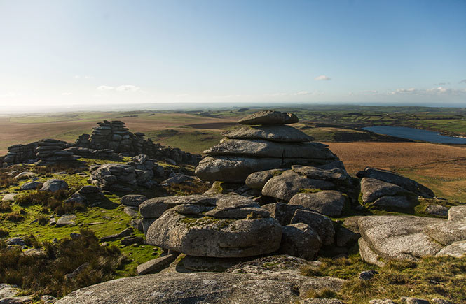 The stacked rocks at Rough Tor on Bodmin Moor
