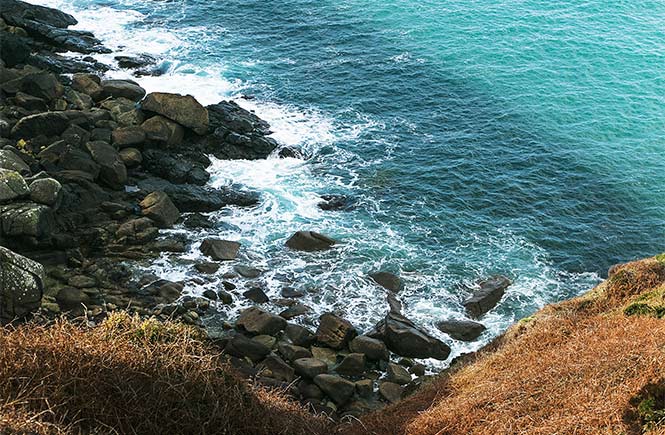 One of the many rocky coves on the coast between St Ives and Zennor