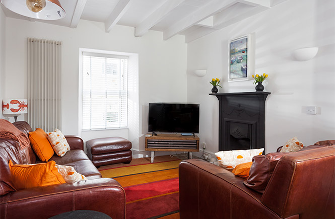 The cosy living room at Kerensa in St Ives