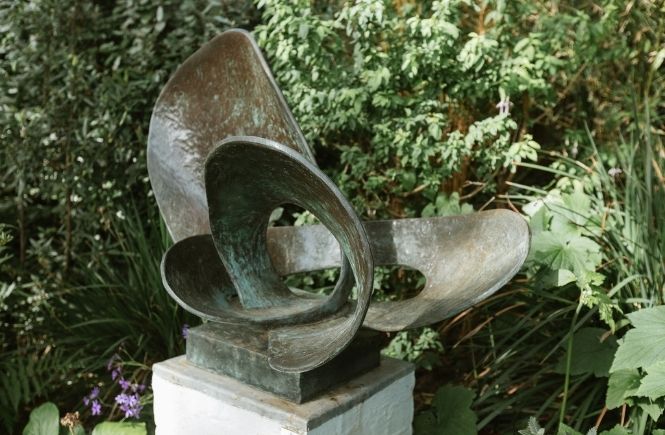 One of Barbara Hepworth's incredible sculptures in the sculpture garden in St Ives