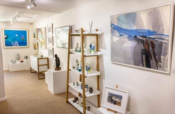 A selection of paintings, ceramics and sculptures on display at Padstow Gallery