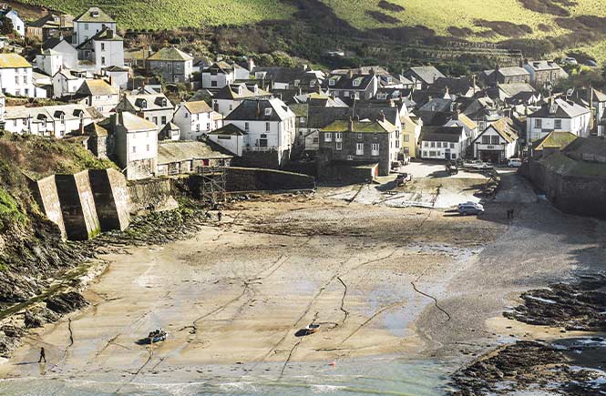 The pretty harbour beach in Port Isaac