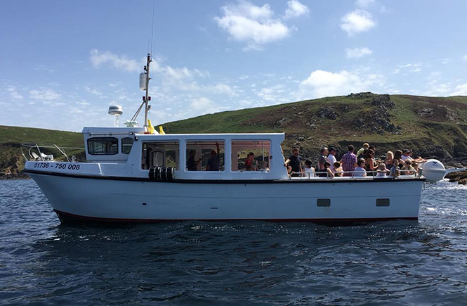 The impressive Four Sisters ferrying passengers to Seal Island near St Ives