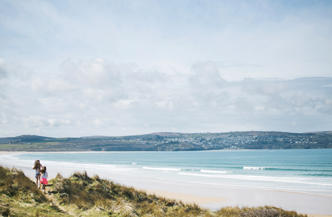 White sand and crystal clear waters at dog-friendly Mexico Towans in Hayle