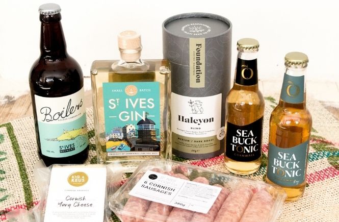 A selection of local food and drink at St Ives Food Store