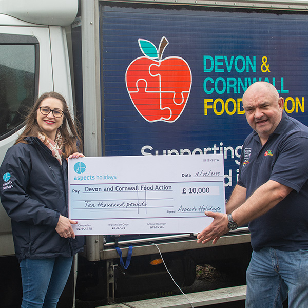 Aspects Holidays donates £10,000 to Devon and Cornwall Food Action