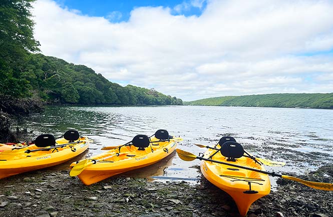 Kayaks on the Helford River