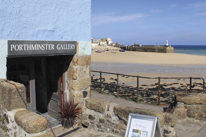 Image caption: Exterior of the award-winning Porthminster Gallery, situated at Westcott’s Quay, St Ives