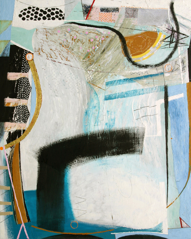 Image caption: ‘Three Days Ride’ (2012), oil  and gold leaf on canvas, h.152 x w. 122 cm,  Matthew Lanyon 