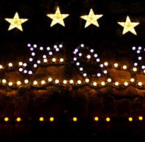 Star Gazey pie Christmas lights, Mousehole