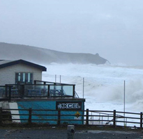 Sandbar Praa Sands rough seas