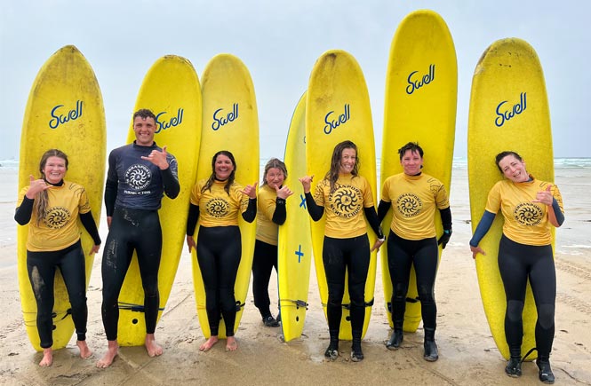 Surfing with Perranporth Surf School