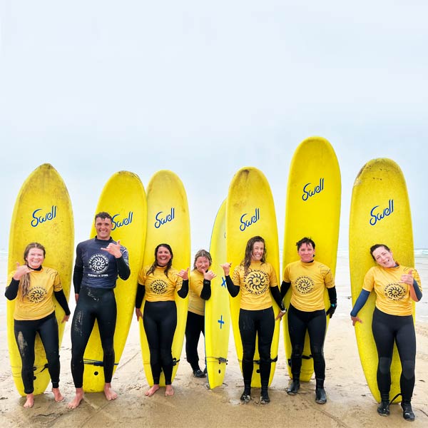 Surfing with Perranporth Surf School