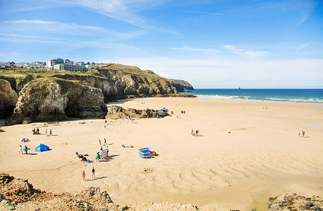 Three miles of dog friendly, sandy beach, Perranporth Cornwall