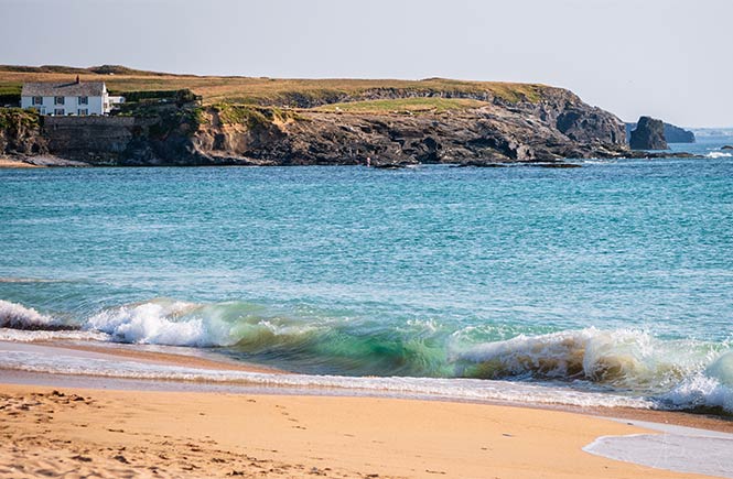 The golden sands and turquoise seas at Constantine Bay and Booby's Bay in Cornwall