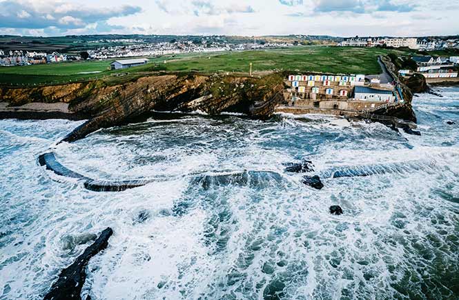 Summerleaze Beach's sea pools swamped by a stormy high tide