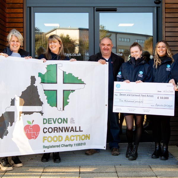 Aspects Holidays donates a further £10,000 to Devon and Cornwall Food Action