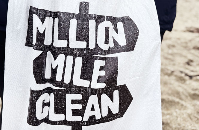 million mile clean bag filled with litter