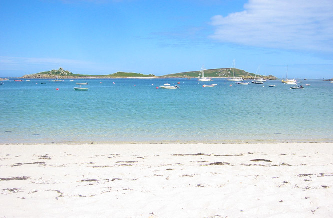 A beautiful white-sand cove on the Isles of Scilly
