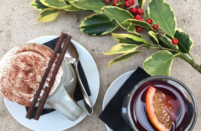 A hot chocolate and mulled wine at Tremenheere Kitchen in Cornwall