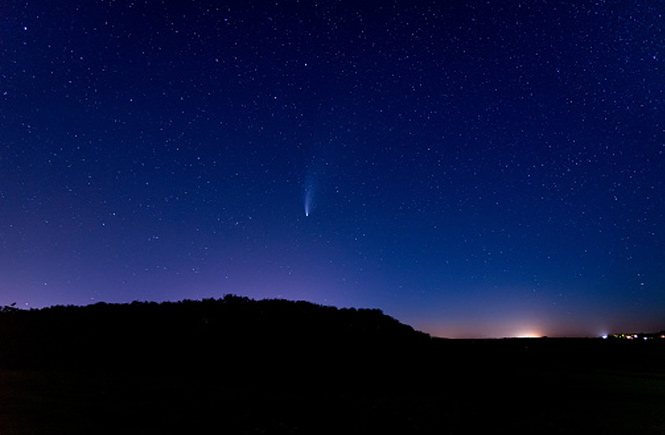 Comet over Gribben Head in Fowey, Cornwall