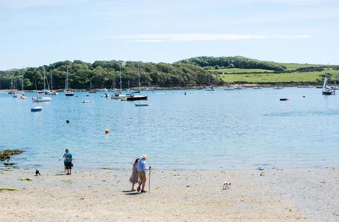 Walking on the beach at St Mawes, The Roseland, Cornwall