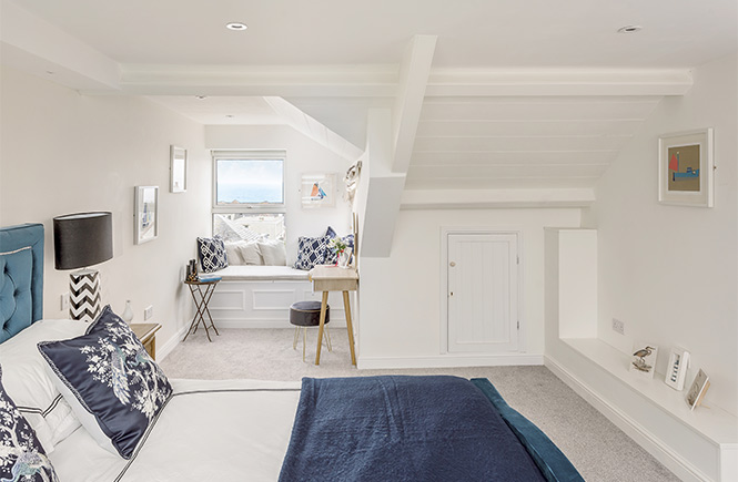 Stylish bedroom in a beautiful Falmouth home