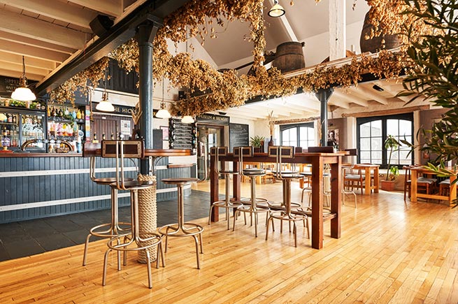 Inside the beautiful taproom and visitor centre of St Austell Brewery