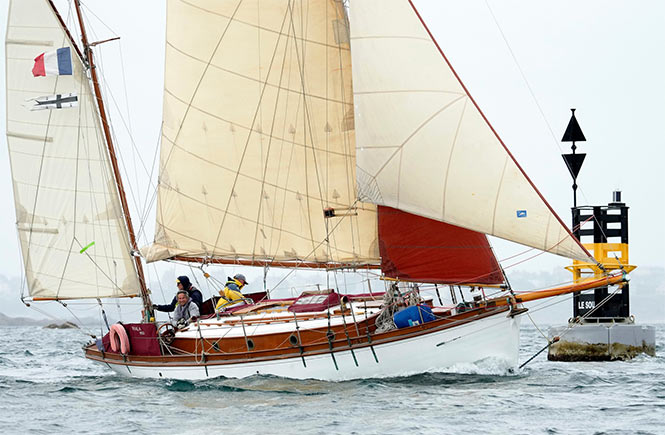 A beautiful classic sailing boat at Falmouth Classics festival