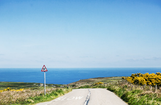 Driving from St Ives to Zennor in Cornwall
