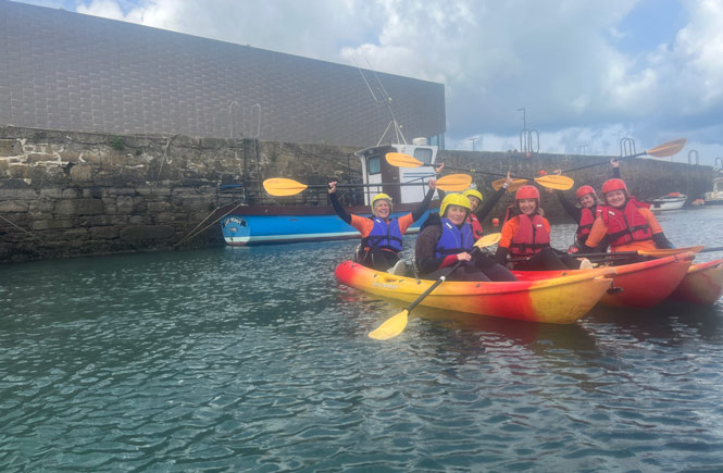 Kayaking around Hayle Harbour with Global Boarders