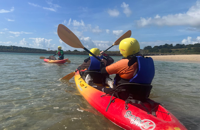 Kayaking around Hayle Harbour with Global Boarders