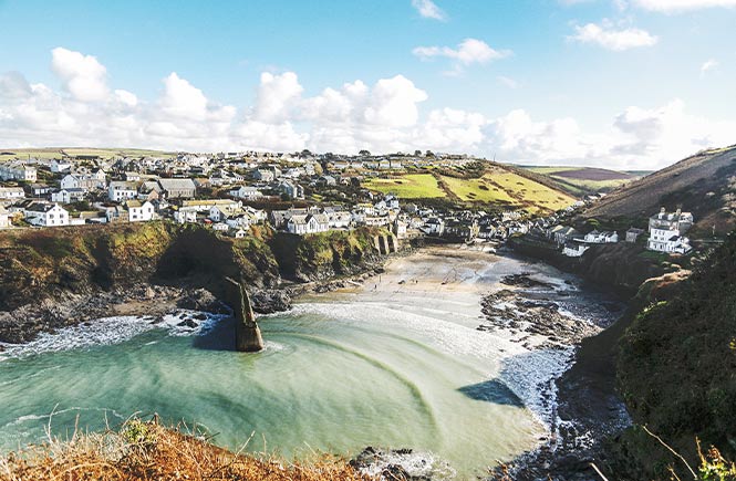 A bird's eye view of Port Isaac and its harbour